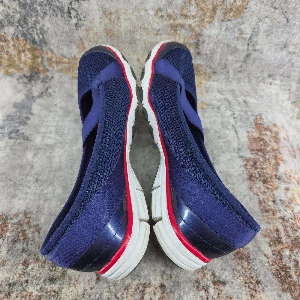 Skecher Mesh Mary Jane Slip On Walking Shoes Womens 7.5 Navy Blue 22108 Comfort